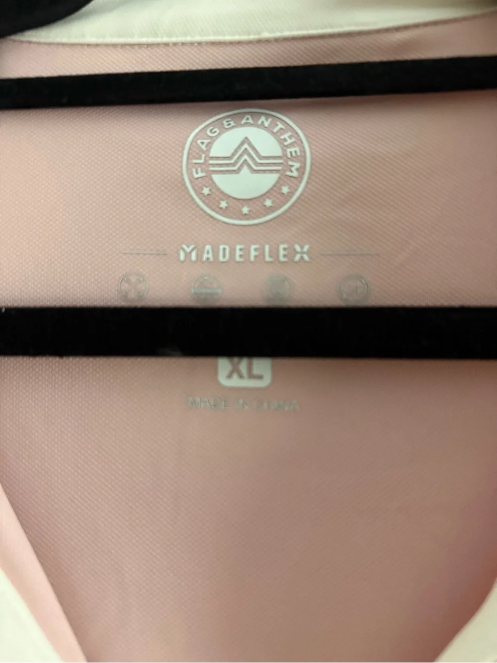 Flag & Anthem MadeFlex Pink Polo Short Sleeve V-Neck Tennis Golf Shirt XL
